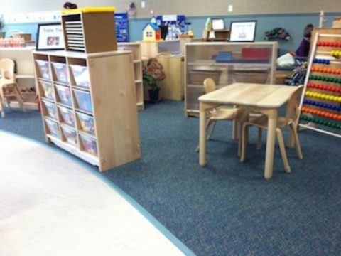 CDC play area with SafeLandings carpeting and taper edge.